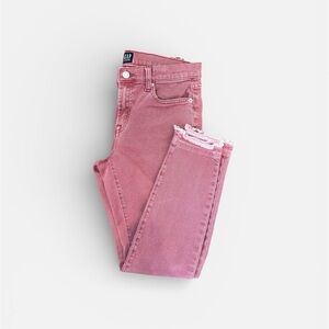 GAP Pink Ankle Jeans with Frayed Hem